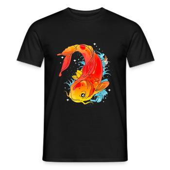 Koi poissons carpes Nishikigoi Kohaku Asagi cadeau - T-shirt homme - noir - Devant - AI Model Male 178 light (178cm)