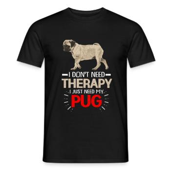 Mops - Männer T-Shirt - Schwarz - Vorne - AI Model Male 178 light (178cm)