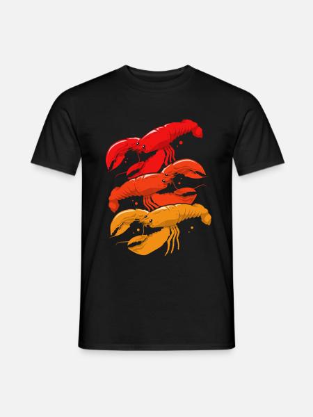 Hummer Shrimp Languste Krebs Meeresfrüchte - Männer T-Shirt - Schwarz