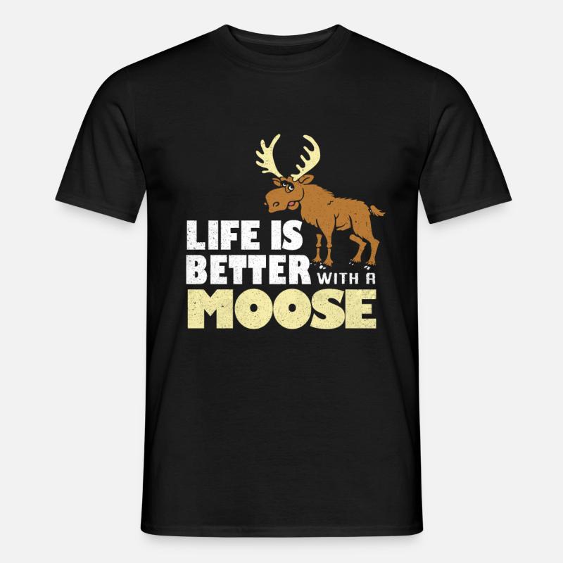 Elch - Männer T-Shirt - Schwarz
