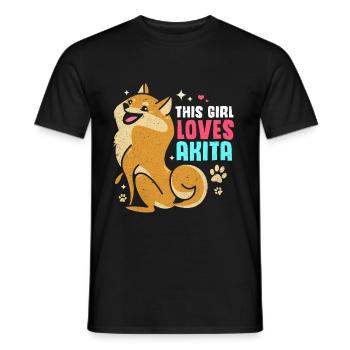 Akita - Männer T-Shirt - Schwarz - Vorne - AI Model Male 178 light (178cm)