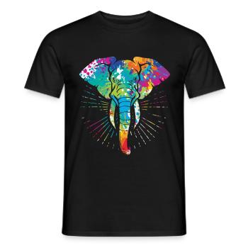 Elephant - Men's T-Shirt - black - Front - AI Model Male 178 light (178cm)