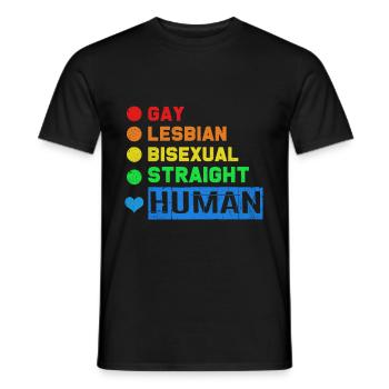 LGBT - Männer T-Shirt - Schwarz - Vorne - AI Model Male 178 light (178cm)