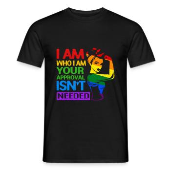 LGBT - Männer T-Shirt - Schwarz - Vorne - AI Model Male 178 light (178cm)