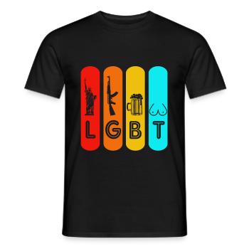 LGBT Lesbian Gay Gay Rainbow Homo Trans - Men's T-Shirt - black - Front - AI Model Male 178 light (178cm)