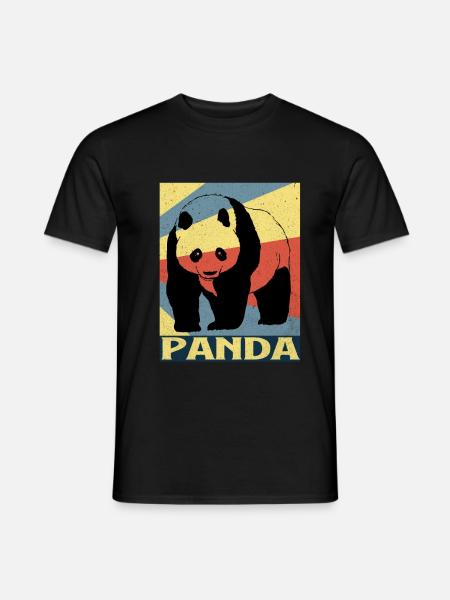 Panda - Männer T-Shirt - Schwarz