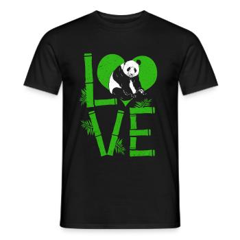 Panda Ours Bébé Panda Câlin bambou - T-shirt homme - noir - Devant - AI Model Male 178 light (178cm)