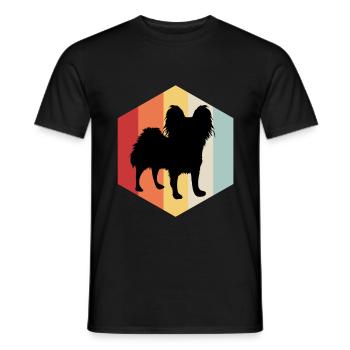 Papillon chien nainspanel chien ami animal - T-shirt homme - noir - Devant - AI Model Male 178 light (178cm)