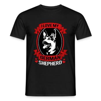 German Shepherd - Men's T-Shirt - black - Front - AI Model Male 178 light (178cm)