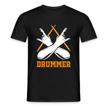 Drummer Drummer Music Instrument Drum Band - Men's T-Shirt - black - Front - AI Model Male 178 light (178cm)