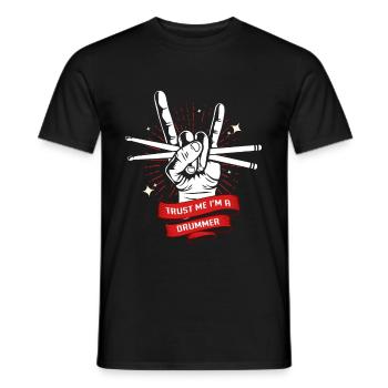 Drummer Drummer Music Instrument Drum Band - Men's T-Shirt - black - Front - AI Model Male 178 light (178cm)