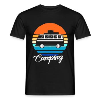 Camping Gift Camper Camping Holiday Holidays Forest - Men's T-Shirt - black - Front - AI Model Male 178 light (178cm)