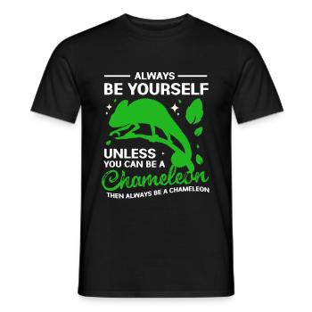 Caméléon Reptil reptiles Iguane Couverture Verte - T-shirt homme - noir - Devant - AI Model Male 178 light (178cm)