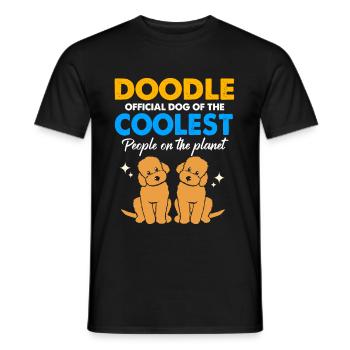 Doodle Chien Goldendoodle Golden Retriever Pudel - T-shirt homme - noir - Devant - AI Model Male 178 light (178cm)