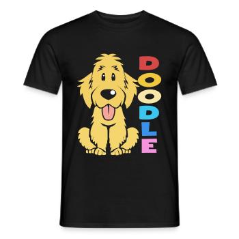 Doodle Chien Goldendoodle Golden Retriever Pudel - T-shirt homme - noir - Devant - AI Model Male 178 light (178cm)