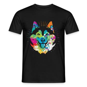 Husky - Männer T-Shirt - Schwarz - Vorne - AI Model Male 178 light (178cm)