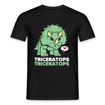 Triceratops - T-shirt homme - noir - Devant - AI Model Male 178 light (178cm)