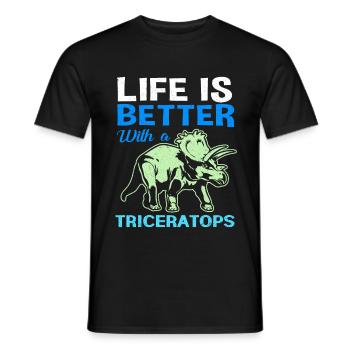 Triceratops - Männer T-Shirt - Schwarz - Vorne - AI Model Male 178 light (178cm)