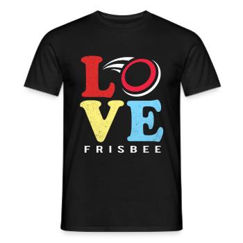 Frisbee - Men's T-Shirt - black - Front - AI Model Male 178 light (178cm)
