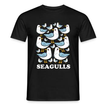Mouette cadeau oiseau de mer Moin Oiseau de mer hirondelles - T-shirt homme - noir - Devant - AI Model Male 178 light (178cm)