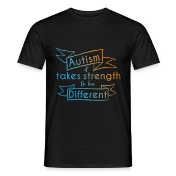 Autisme - T-shirt homme - noir - Devant - AI Model Male 178 light (178cm)