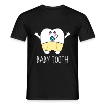 Baby teeth dentist - Men's T-Shirt - black - Front - AI Model Male 178 light (178cm)