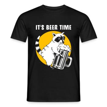 Waschbär Bier Alkohol - Männer T-Shirt - Schwarz - Vorne - AI Model Male 178 light (178cm)