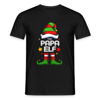 Elfe Elf Weihnachtsgeschenk Vater Papa - Männer T-Shirt - Schwarz - Vorne - AI Model Male 178 light (178cm)