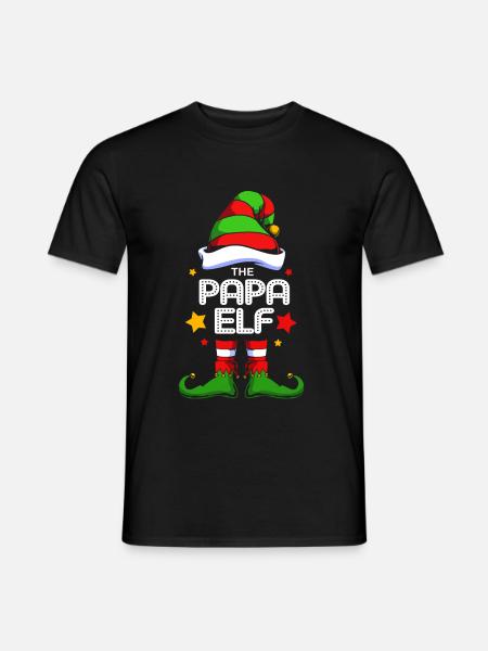 Elfe Elf Weihnachtsgeschenk Vater Papa - Männer T-Shirt - Schwarz