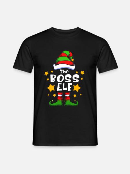Elfe Elf Weihnachtsgeschenk Boss - Männer T-Shirt - Schwarz