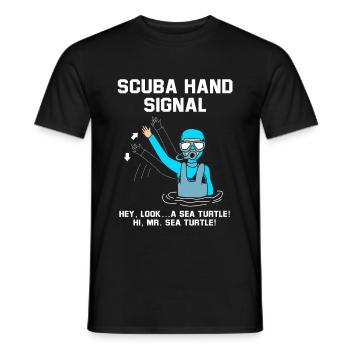 Diver Hand sign Scuba Diving - Men's T-Shirt - black - Front - AI Model Male 178 light (178cm)