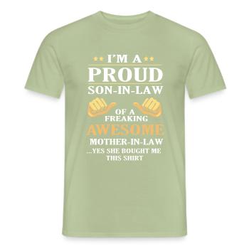 Stepmother stepson - Men's T-Shirt - sage - Front - AI Model Male 178 light (178cm)