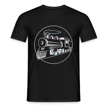 Modellbau Lokomotive Lok Modelleisenbahn - Männer T-Shirt - Schwarz - Vorne - AI Model Male 178 light (178cm)