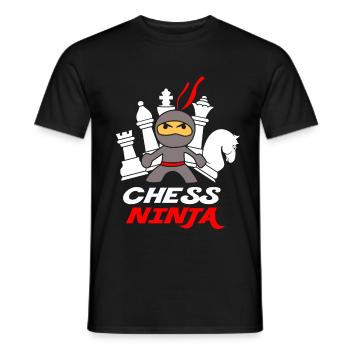 Ninja d'échecs - T-shirt homme - noir - Devant - AI Model Male 178 light (178cm)