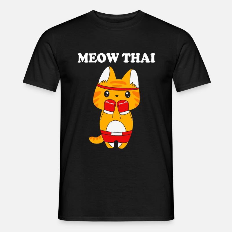Muay Thai Katze - Männer T-Shirt - Schwarz