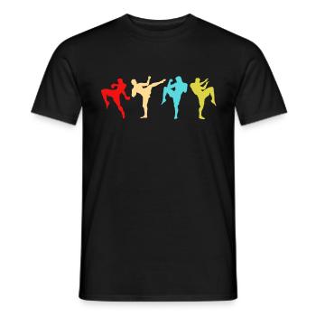 Thai Boxing Martial Arts MMA Kickboxer Muay Thai - Men's T-Shirt - black - Front - AI Model Male 178 light (178cm)