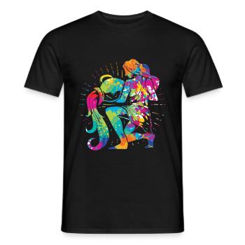 Aquarius zodiac astrology horoscope - Men's T-Shirt - black - Front - AI Model Male 178 light (178cm)