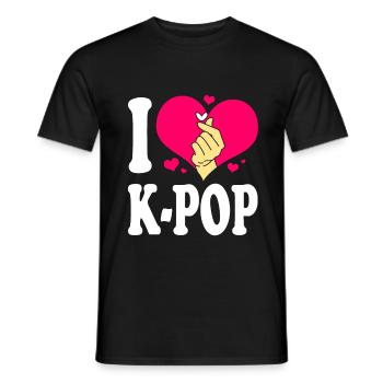 K-Pop - Men's T-Shirt - black - Front - AI Model Male 178 light (178cm)