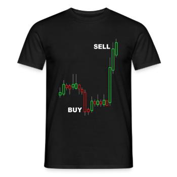 stock exchange - Men's T-Shirt - black - Front - AI Model Male 178 light (178cm)