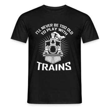 Modellbau Lokomotive Lok Modelleisenbahn - Männer T-Shirt - Schwarz - Vorne - AI Model Male 178 light (178cm)