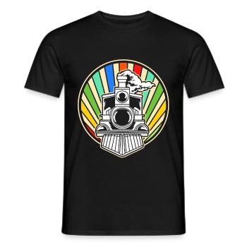 Modellbau Lokomotive Lok Modelleisenbahn - Männer T-Shirt - Schwarz - Vorne - AI Model Male 178 light (178cm)