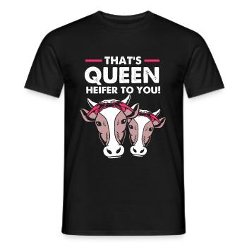 Cow skull cows cowbell girlfriend queen - Men's T-Shirt - black - Front - AI Model Male 178 light (178cm)