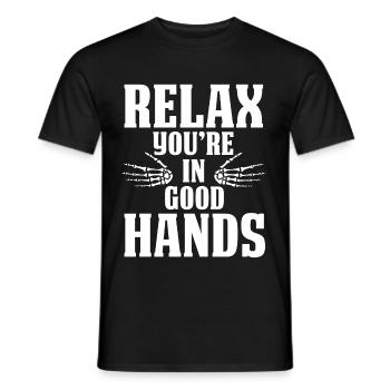 physiotherapist - Men's T-Shirt - black - Front - AI Model Male 178 light (178cm)