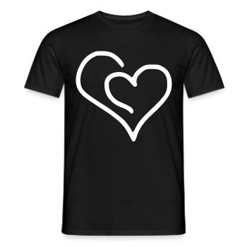 Émoji de coeur esquisse - T-shirt homme - noir - Devant - AI Model Male 178 light (178cm)