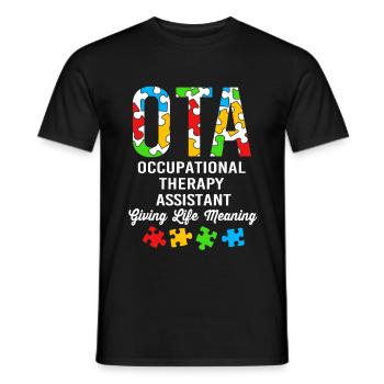 Therapist Therapy Occupational therapy Occupational therapist - Men's T-Shirt - black - Front - AI Model Male 178 light (178cm)