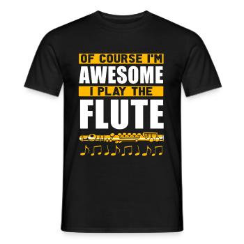 flute - Men's T-Shirt - black - Front - AI Model Male 178 light (178cm)