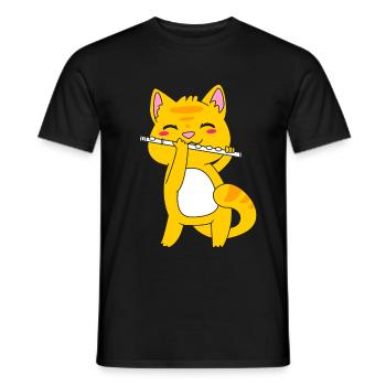 Flûte - T-shirt homme - noir - Devant - AI Model Male 178 light (178cm)