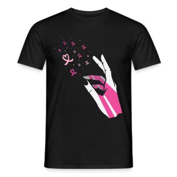 Cancer du sein- cancer du sein-mois boucle du cancer du sein - T-shirt homme - noir - Devant - AI Model Male 178 light (178cm)