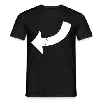 Arrow drawing sketch white - Men's T-Shirt - black - Front - AI Model Male 178 light (178cm)