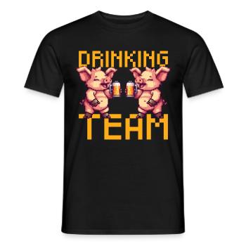 Pig Drinking Team Beer Party - T-shirt homme - noir - Devant - AI Model Male 178 light (178cm)